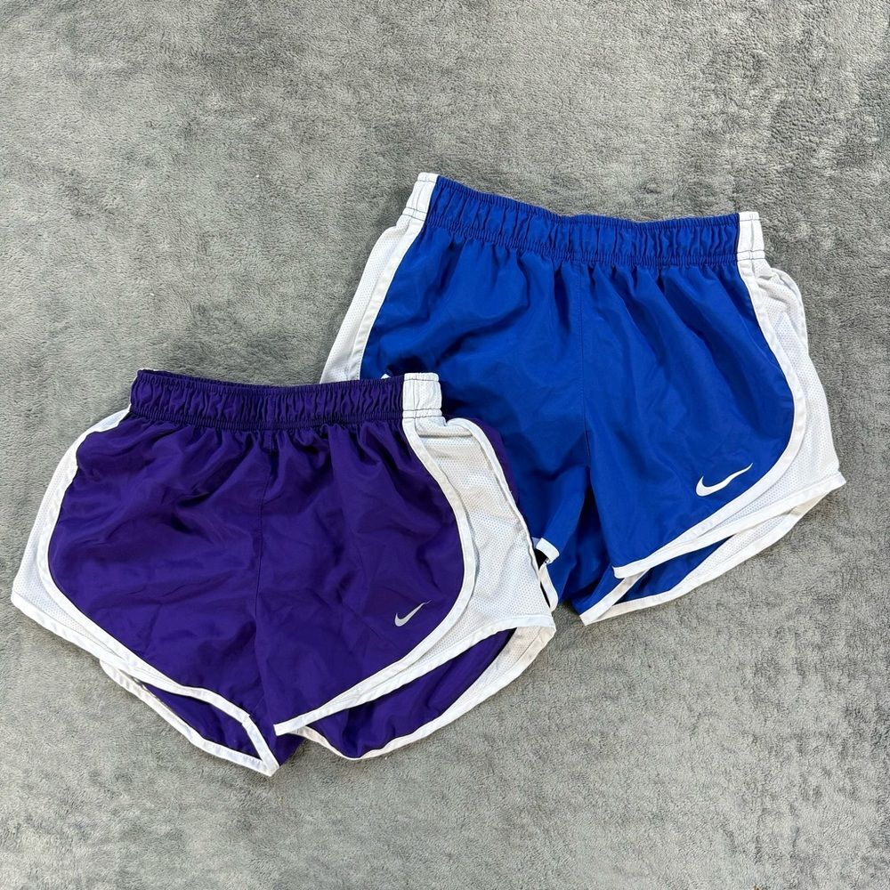Nike Women’s Dri-fit Tempo Running Shorts Lined Purple Blue White Workout Train